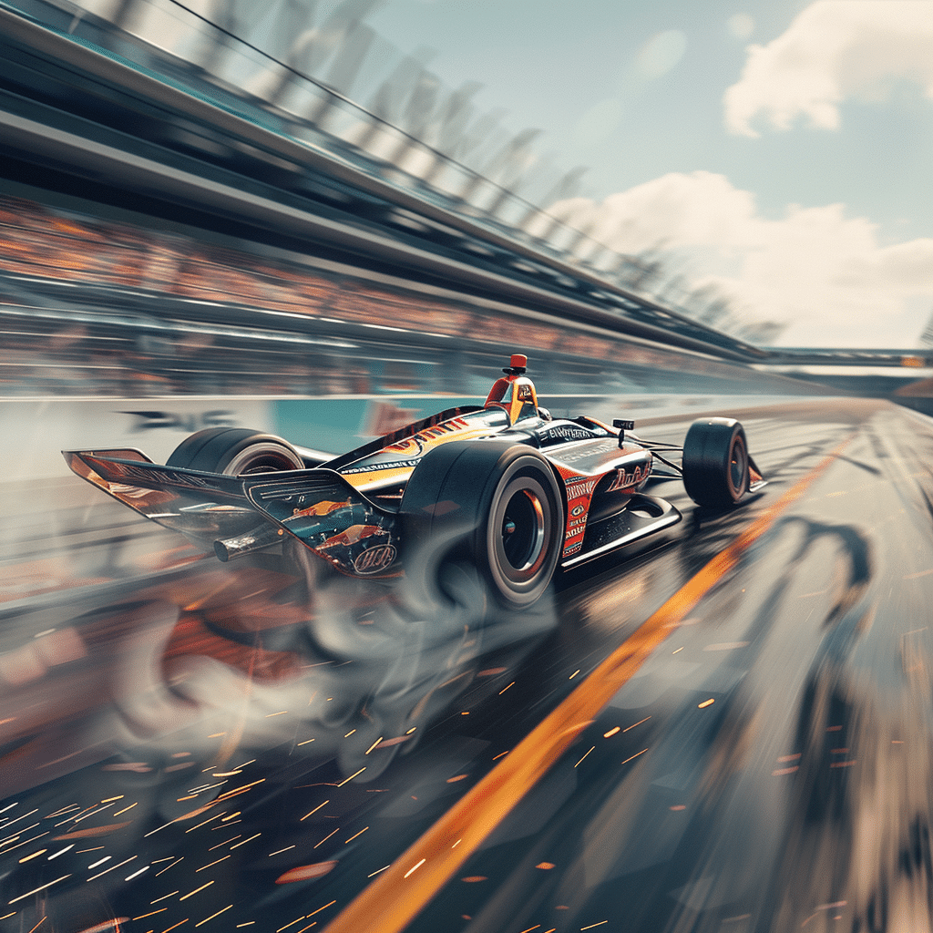 Voiture de course sur circuit